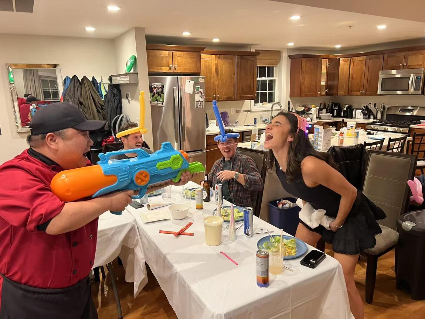 Indoor hibachi dinner party in a Long Island kitchen